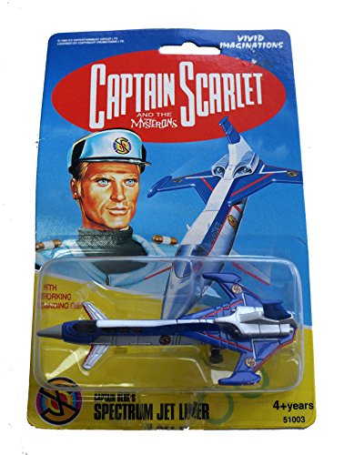 Vintage Vivids 1993 Gerry Andersons Captain Scarlet And The Mysterions Captain Blue's Spectrum Jet Liner Diecast Vehicle - Factory Sealed Shop Stock Room Find