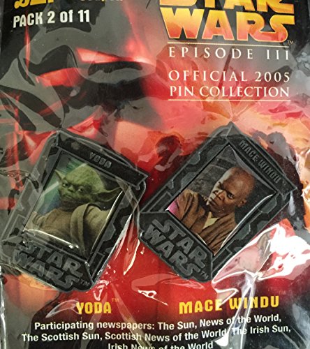 Star Wars Episode III The Revenge Of The Sith Official 2005 Pin Collection Pack 2 Of 11 - Yoda & Mace Wandu - Brand New & Factory Sealed …