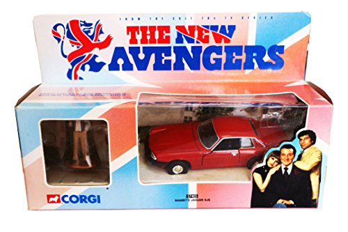 Vintage 2000 The New Avengers Corgi Original Gambit's Jaguar XJS 1:36 Scale Die Cast Replica with White Metal Hand Painted Mike Gambit Figure - Brand New Factory Sealed Shop Stock Room Find
