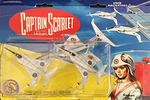 Vintage Vivids 1993 Gerry Andersons Captain Scarlet And The Mysterions Angel Interceptor Jet Fighters Diecast Vehicle Twin Set - Factory Sealed Shop Stock Room Find