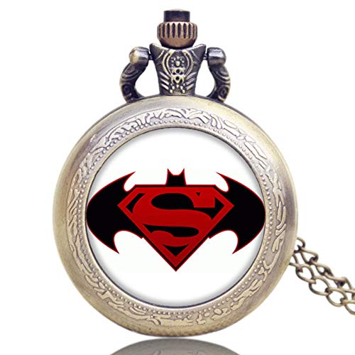 Batman Vs Superman Logo Bronze Novelty Pocket Watch/Necklace On 80cm Chain Quartz Watch …