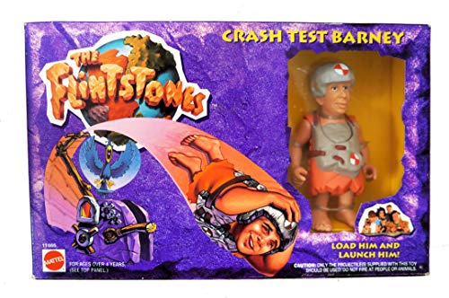 CRASH TEST BARNEY Load Him and Launch Him The Flintstones Action Figure Mattel