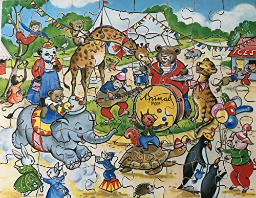 Vintage 1980 Victory Product 50 Piece Hand Cut Wood Jig-Saw Puzzle Animal Pop - Complete & In The Original Box …