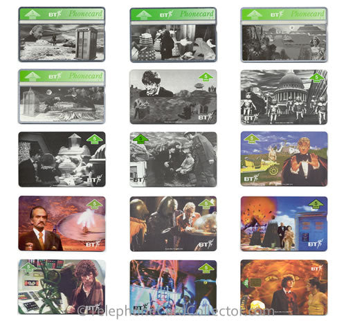 Vintage Jonder 1995 - 1997 Doctor Dr Who Limited Edition BT Phonecards With Accompanying Factsheets - Full Set Of 15 In Binder - Fantastic Unused Condition