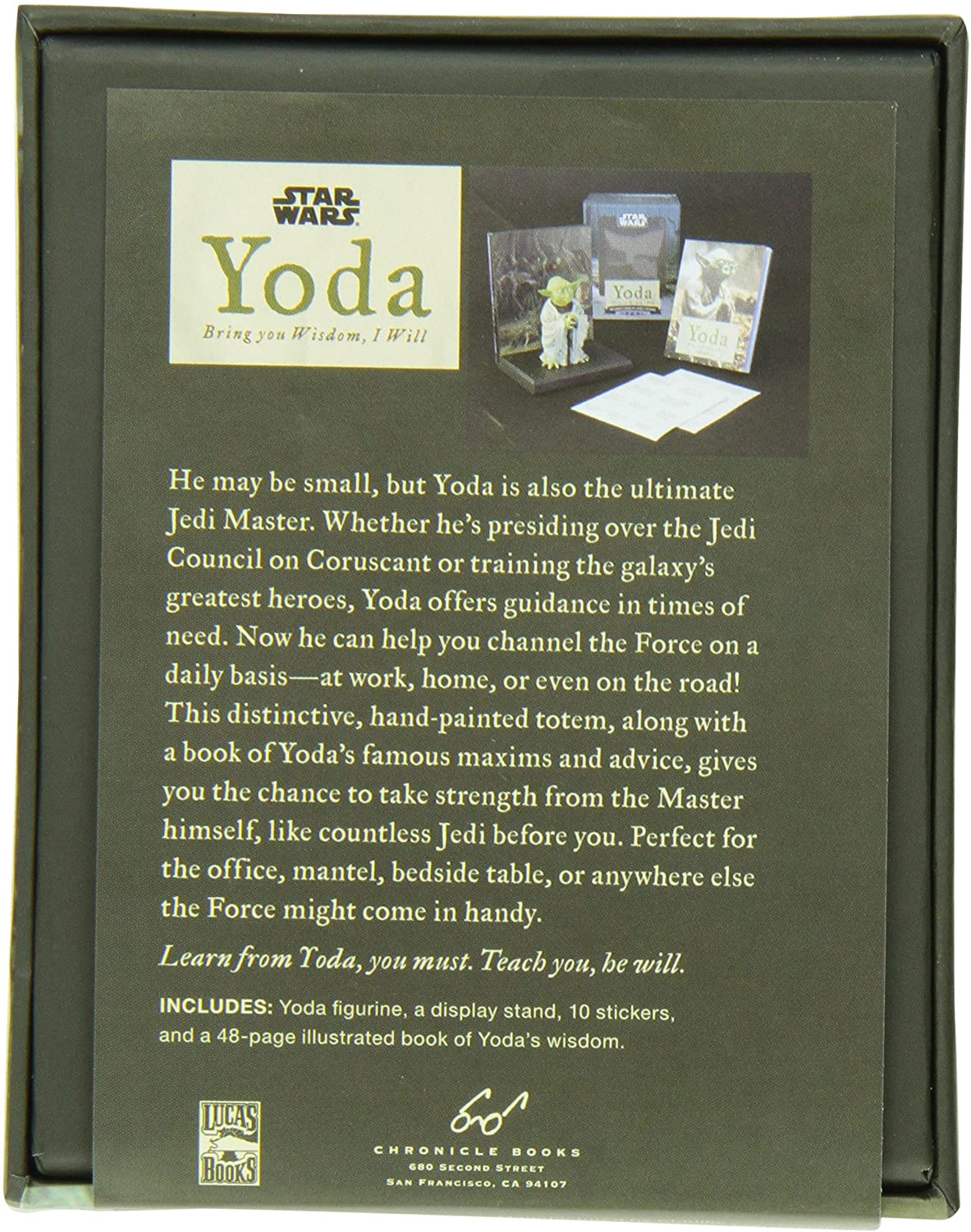 Vintage 2010 Star Wars Yoda Figurine And Display Stand With |Stickers And 48 Page Illustrated Book Of Yoda's Wisdom - Shop Stock Room Find