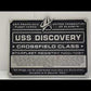 2018 Eaglemoss Star Trek Discovery - The U.S.S. Discovery NCC-1031 Dedication Plaque - Brand New Factory Sealed
