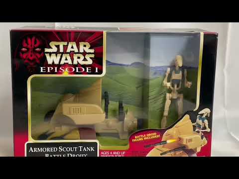 Vintage 1999 Star Wars Episode 1 Armored Scout Tank With Battle