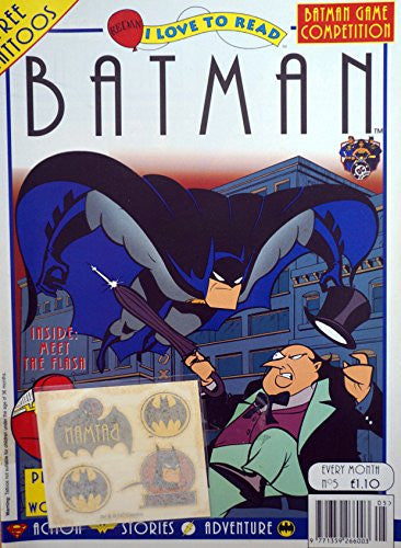 Vintage 1995 Issue Number 5 Redan I Love To Read Batman Comic With Pull Out WorkBook Featuring Batman, The Flash & The Penguin - Includes the Free Tattoos - Brand New Shop Stock Room Find [Paperback] [Jan 01, 1995] DC Comics …