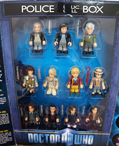 Vintage 2009 Character Building Doctor Dr Who The Eleven Doctors Micro-Figure Gift Set Complete With Display Bases- Brand New Shop Stock Room Find