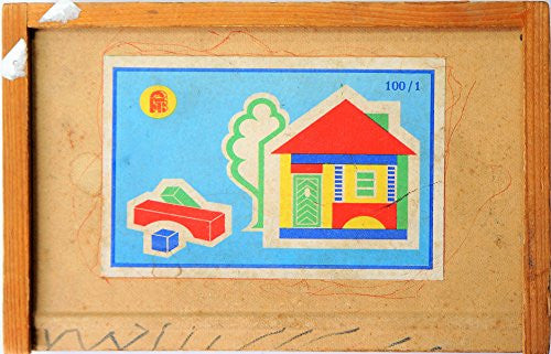 Vintage 1950's / 1960's Plywood House Block Puzzle In The Original Box Wooden Box …