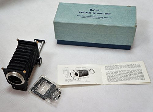 Vintage B.P.M Universal Bellows Unit With 35mm Camera Adapter Mounts By Butterfield Photographic Co. Complete & In The Original Box …