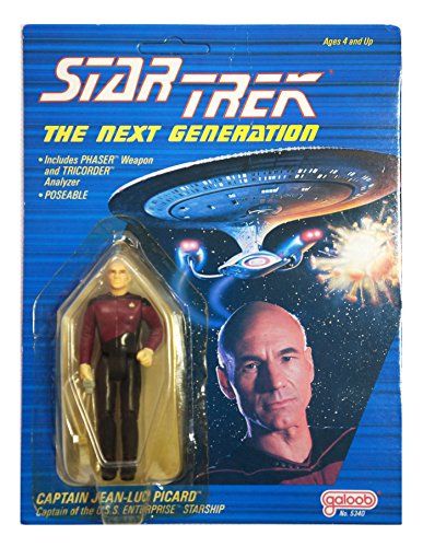 Vintage 1988 Galoob Star Trek The Next Generation Captain Jean-Luc Picard Action Figure New On Card - Shop Stock Room Find
