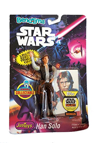 Vintage 1993 Star Wars Bend-Ems Han Solo 4 3/4" Bendable Action Figure Includes Bonus Limited Edition Han Solo Topps Trading Card - Mint On Card - Shop Stock Room Find