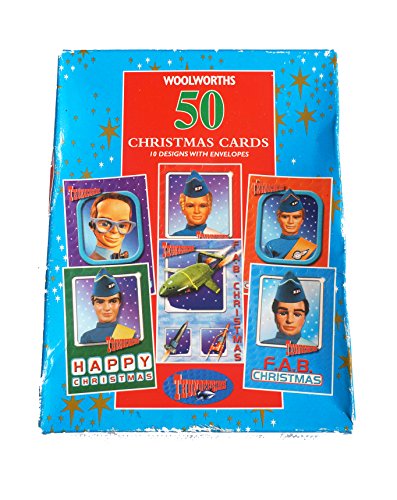 Vintage 1999 Gerry Andersons Thunderbirds Box Of 50 Christmas Cards Of 10 Different Designs With Envolopes By Woolworths - All Mint In The Original Box - Ultra Rare Shop Stock Room Find …