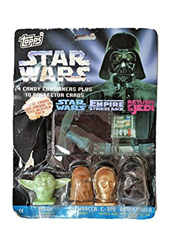 Star Wars 4 Candy Containers plus 10 Collector Cards …