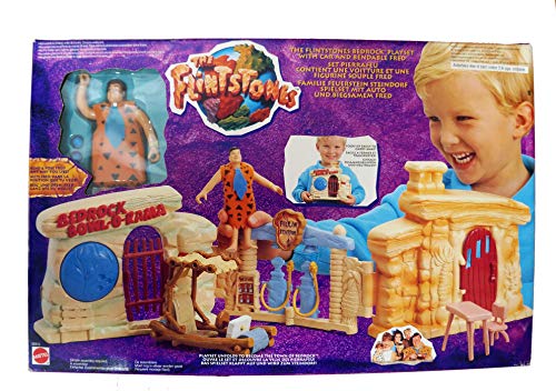 Vintage 1994 Mattel The Flintstones Bedrock Playset With Fred Figure & Freds Car - Brand New Factory Sealed Shop Stock Room Find