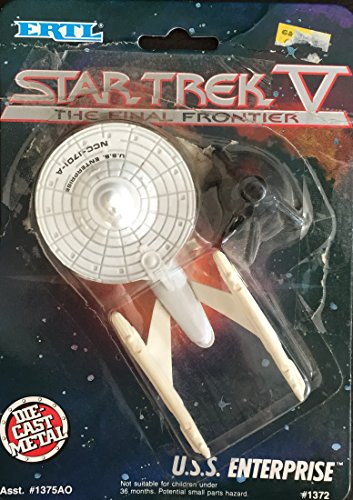 Vintage 1989 ERTL Die-Cast Star Trek V The Final Frontier USS Enterprise NCC-1701A Star Ship New On Card - Shop Stock Room Find.