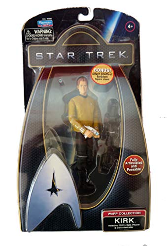 Vintage Playmates 2009 Star Trek Warp Collection Captain Kirk Action Figure With Utility Belt, Phaser & Communicator - Brand New Factory Sealed Shop Stock Room Find