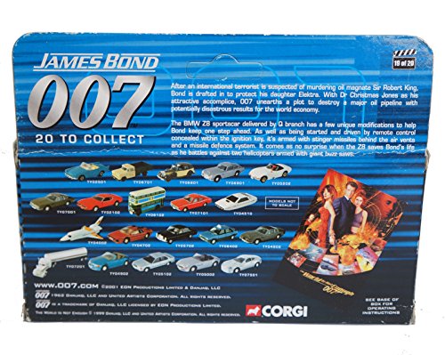 Vintage 2002 Corgi James Bond 007 The World Is Not Enough - The Ultimate Bond Collection - BMW Z8 1:36 Scale Die-Cast Car Vehicle Replica Number TY05002 - Brand New Shop Stock Room Find