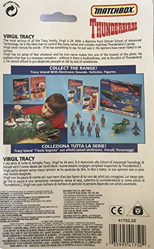 Vintage 1992 Gerry Andersons Thunderbirds Matchbox Virgil Tracy Action Figure - Brand New Factory Sealed Shop Stock Room Find