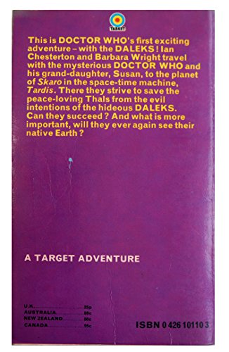 Doctor Who And The Daleks Target Paperback Novel First Edition Book 1973 By David Whitaker [Paperback] [Jan 01, 1973] David Whitaker and Terry Nation …