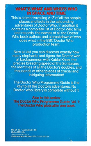 Doctor Who Programme Guide Volume 2 [Oct 15, 1981] Jean-Marc Lofficier and Barry Letts …