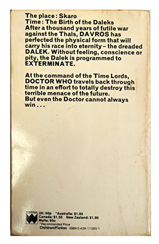 Doctor Who and the Genesis of the Daleks [paperback] Dicks, Terrance [Jan 01, 1976] …