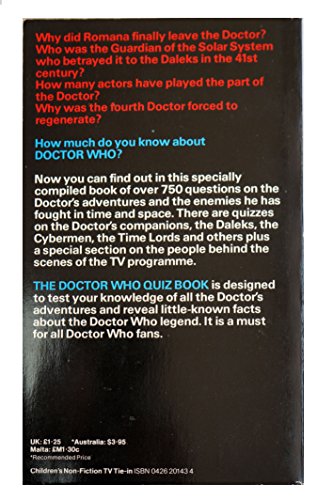 THE DOCTOR WHO QUIZ BOOK [Paperback] [Jan 01, 1981] Robinson, Nigel …