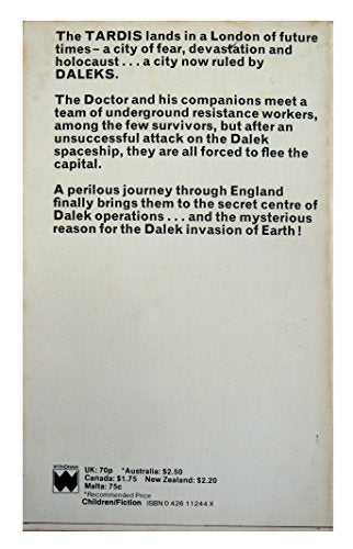 Doctor Who And The Dalek Invasion Of Earth Target Paperback Novel Third Impression 1980 By Terrance Dicks