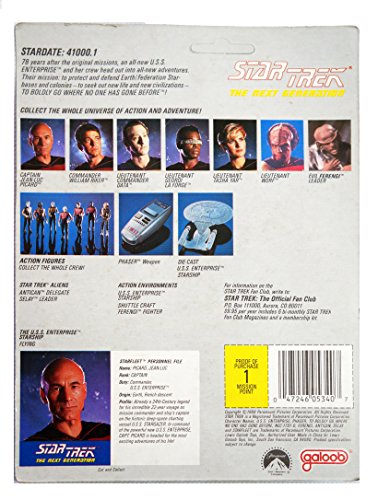 Vintage 1988 Galoob Star Trek The Next Generation Captain Jean-Luc Picard Action Figure New On Card - Shop Stock Room Find