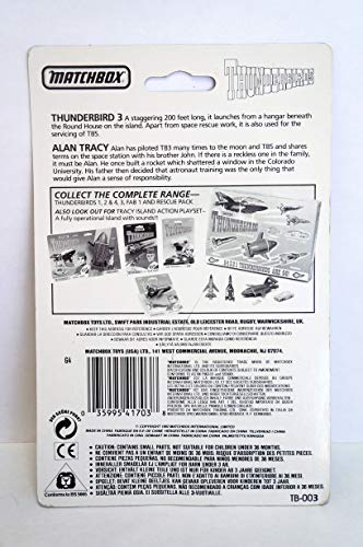 Vintage Matchbox 1992 Gerry Andersons Thunderbirds - Thunderbird 3 Diecast 4 Inch Replica Model Vehicle - Factory Sealed Shop Stock Room Find.