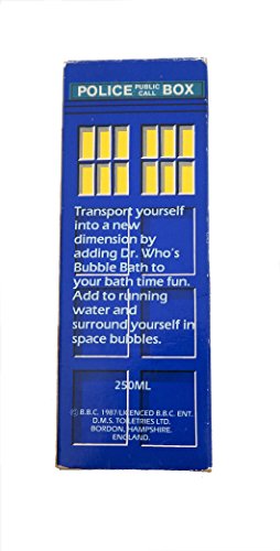 Vintage Dr Doctor Who 1987 Tardis Bubble Bath 250ML By D.M.S Toiletries Ltd
