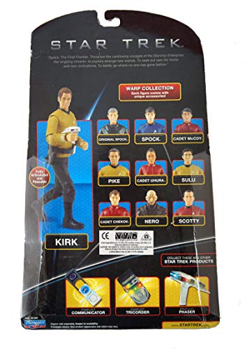 Vintage Playmates 2009 Star Trek Warp Collection Captain Kirk Action Figure With Utility Belt, Phaser & Communicator - Brand New Factory Sealed Shop Stock Room Find