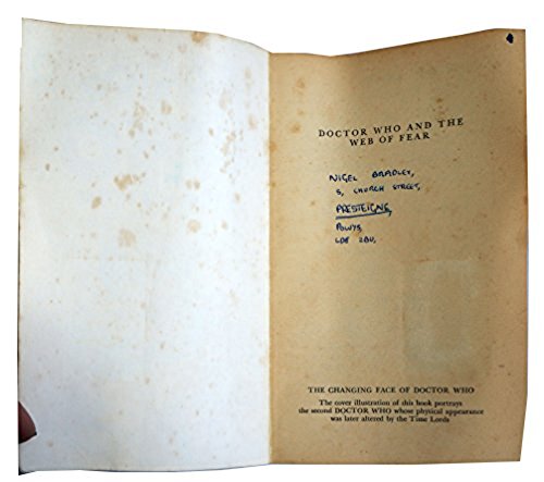 Doctor Who and the Web of Fear [paperback] TERRANCE DICKS [Jan 01, 1976] …