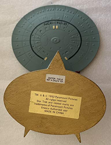 Vintage Enesco 1993 Star Trek The Next Generation USS Enterprise NCC-1701D Figurine On Stand